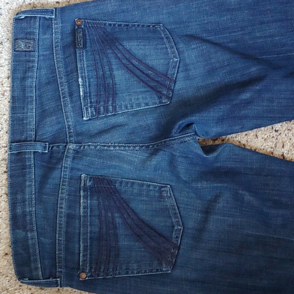 7 FOR ALL MANKIND DOJO CUT OFF INTO CROP JEANS SZ 28 CUTE - Picture 7 of 11